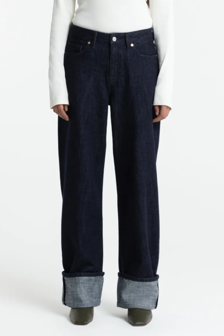 Kings Of Indigo Damen vegan Jeans Joan Turnup Suse Rinse