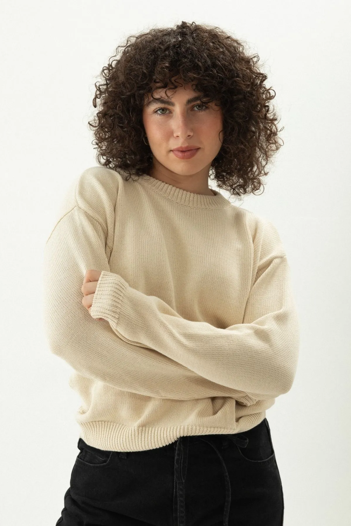 Clotsy Damen vegan Pullover Irene Beige