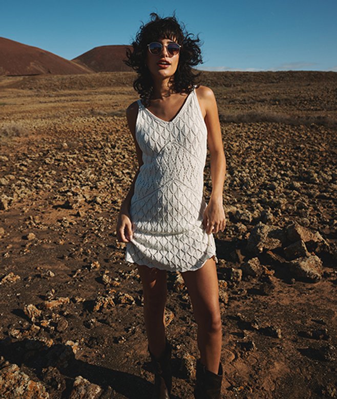 Superdry Gehaakte Cami Mini-jurk Wit