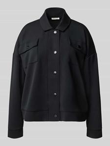 Christian Berg Woman Sweatjack met platte kraag en borstzakken