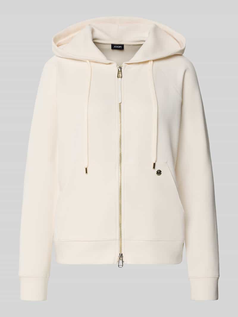 Joop! Sweatjack met labeldetail en tweewegsritssluiting