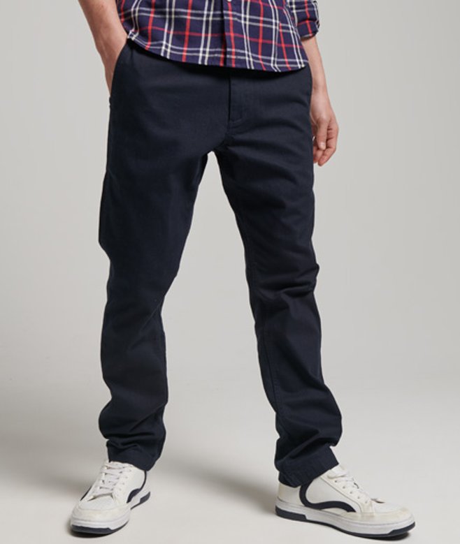 Superdry Slimfit Officers Chinobroek Blauw