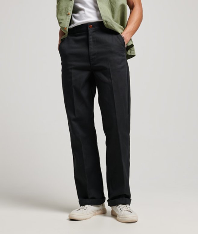 Superdry Straight Chinobroek Zwart