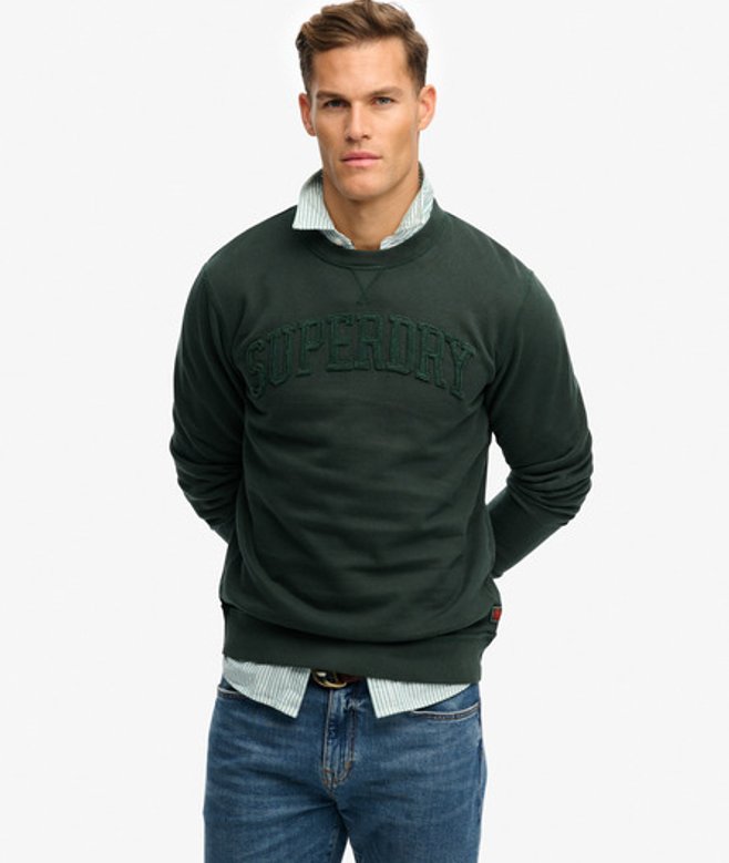 Superdry Vintage Athletic Tonal Sweatshirt met Ronde Hals Green