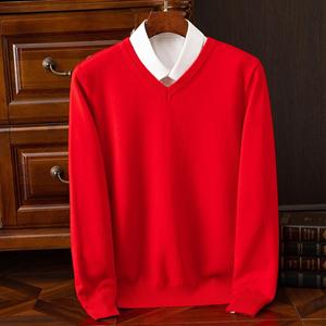 Qingpingjuan Herfst en winter plus size gebreide truien voor heren wollen warme truien truien V-hals gebreide pasvorm tops heren kasjmier gebreide truien bottoming shirt L