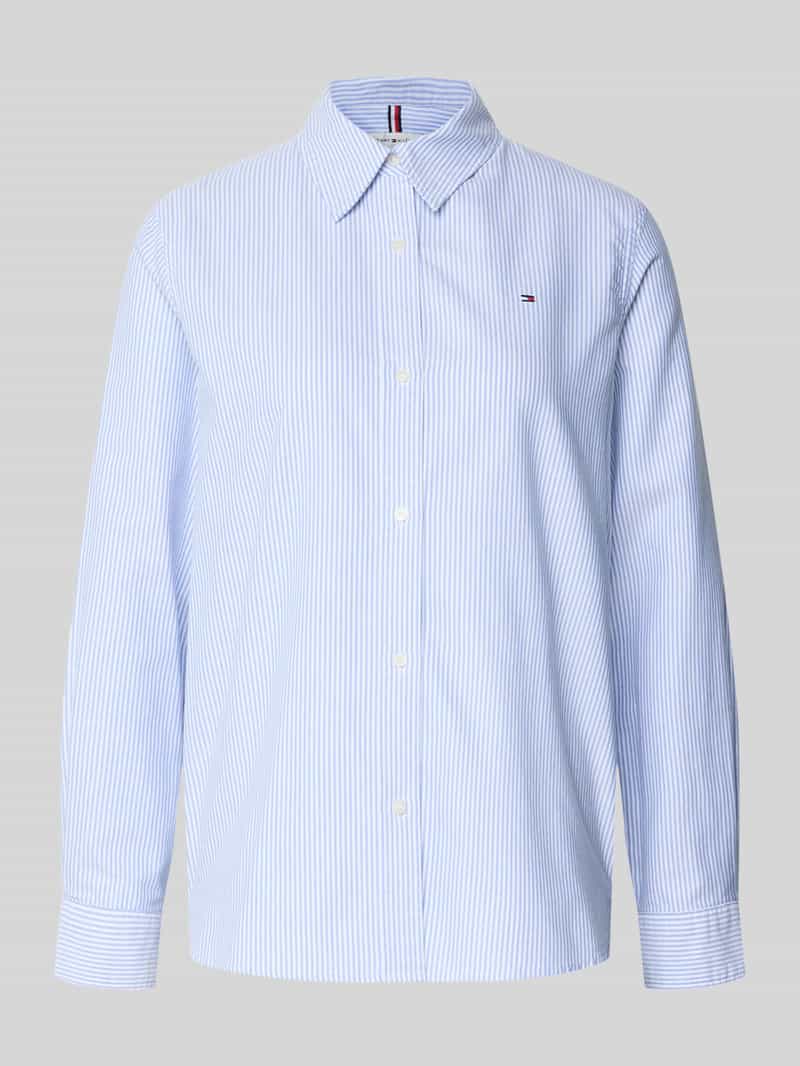 Tommy Hilfiger Overhemdblouse OXFORD RELAXED FIT SHIRT met blousekraag en borduursel