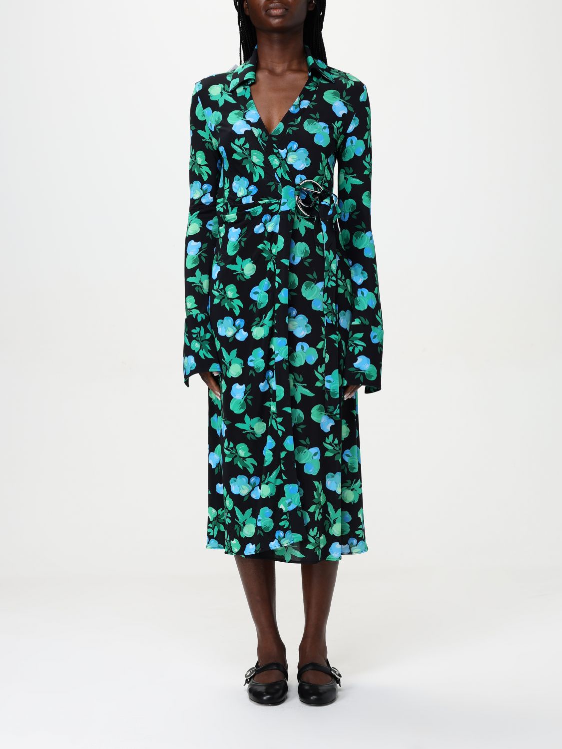 Coperni Bloemenprint Midi Wikkeljurk