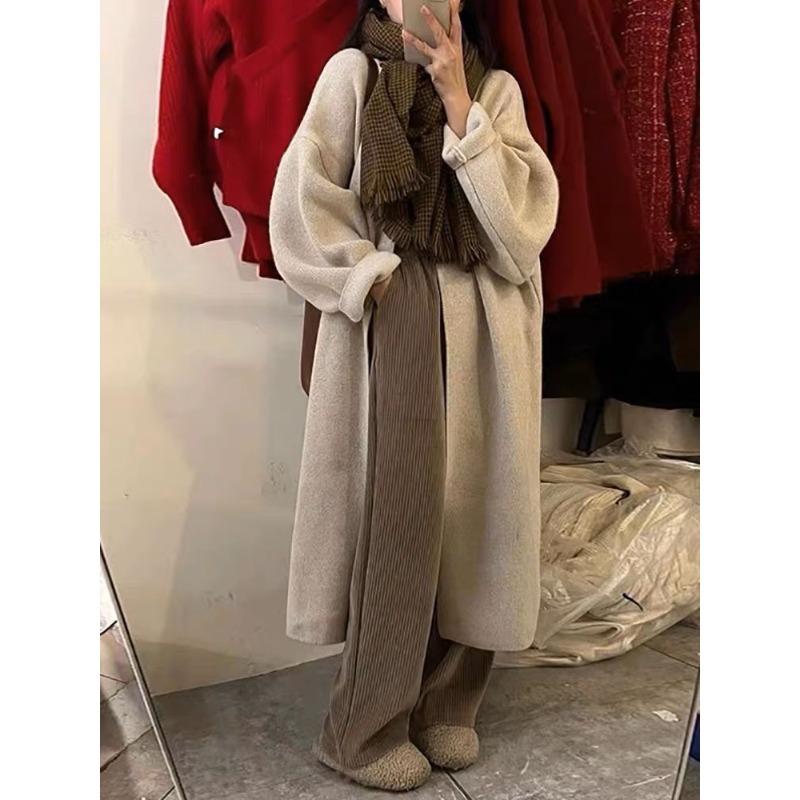 CANVAUS Herfst en winter damestrui Premium Sense lange trui Los ontwerp Niche Lui windjack vest Jack Tops One Size abrikoos