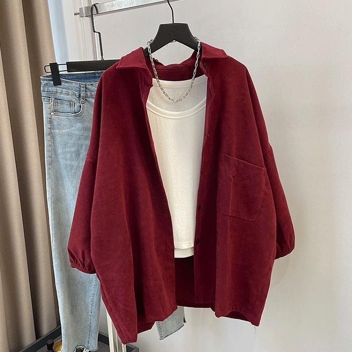 21top Losse en casual oversized cardigan voor dames, lente- en herfststijl in Hong Kong met grote maten en relaxte pasvorm XXXL wijn