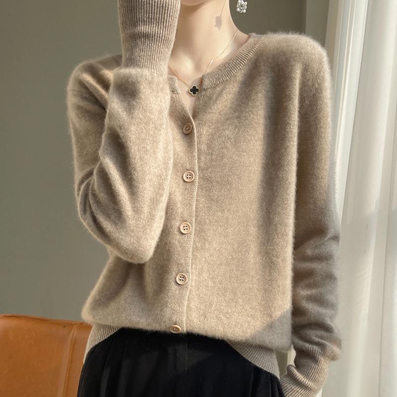 StrideBox 2024 Dames Kasjmier Cardigan met V-hals: Veelzijdige trui met lange mouwen voor lente en herfst XXL