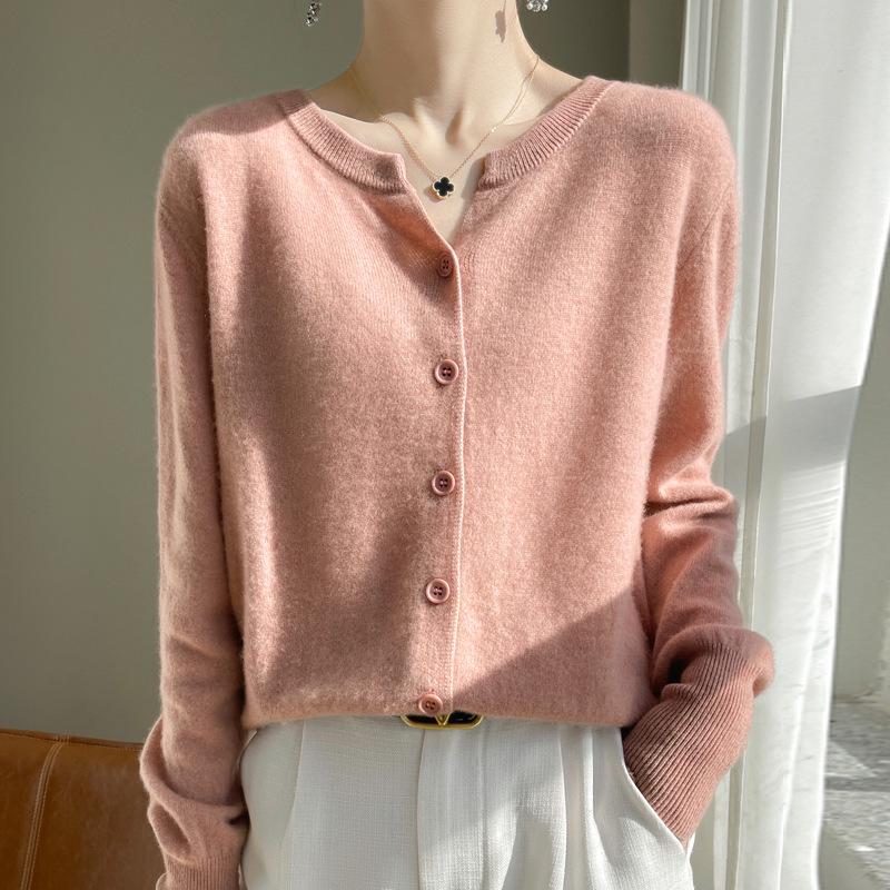 StrideBox 2024 Dames Kasjmier Cardigan met V-hals: Veelzijdige trui met lange mouwen voor lente en herfst XXL