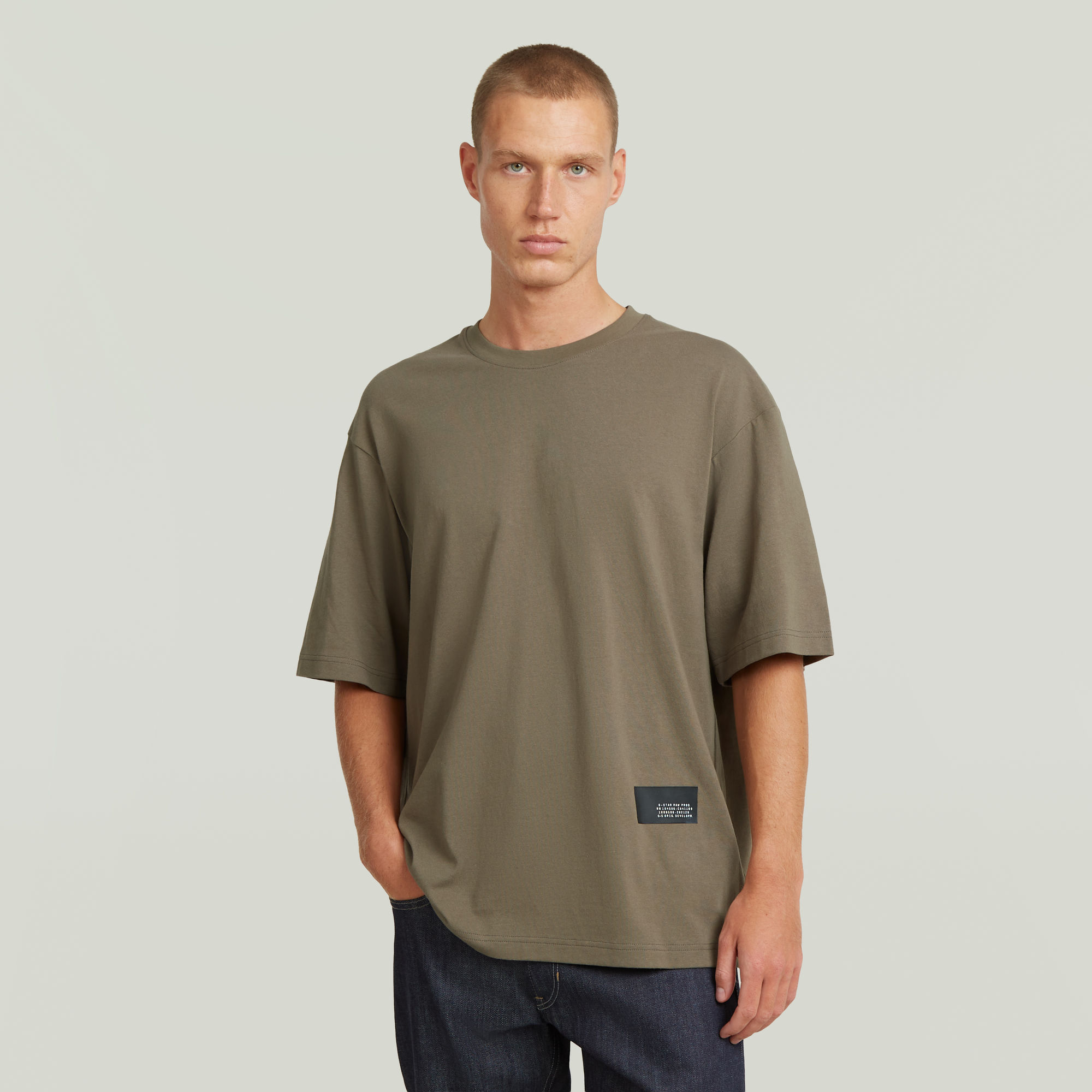 G-Star RAW Badge Boxy T-shirt - Bruin - Heren