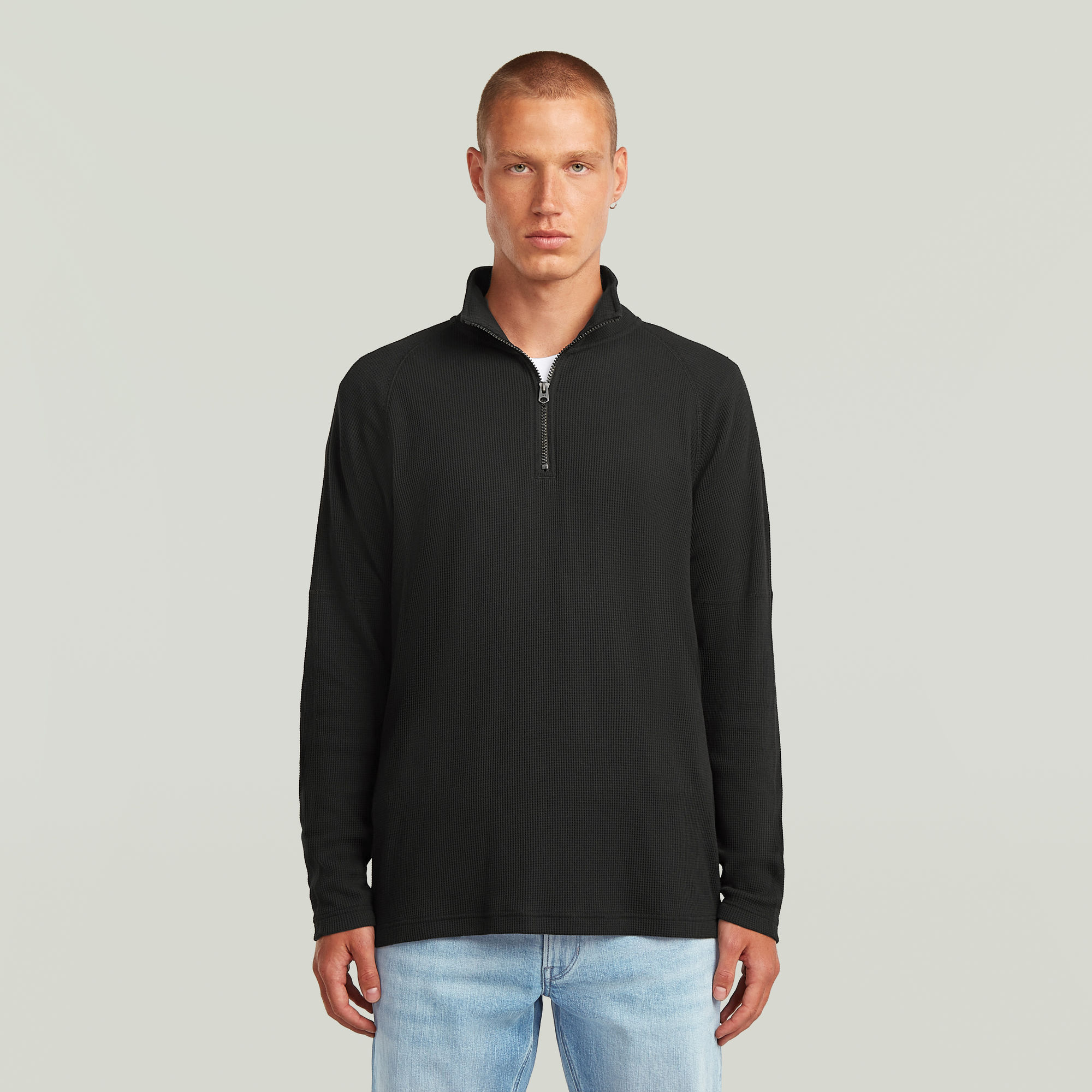 G-Star RAW Tweeter Half Zip T-Shirt - Zwart - Heren