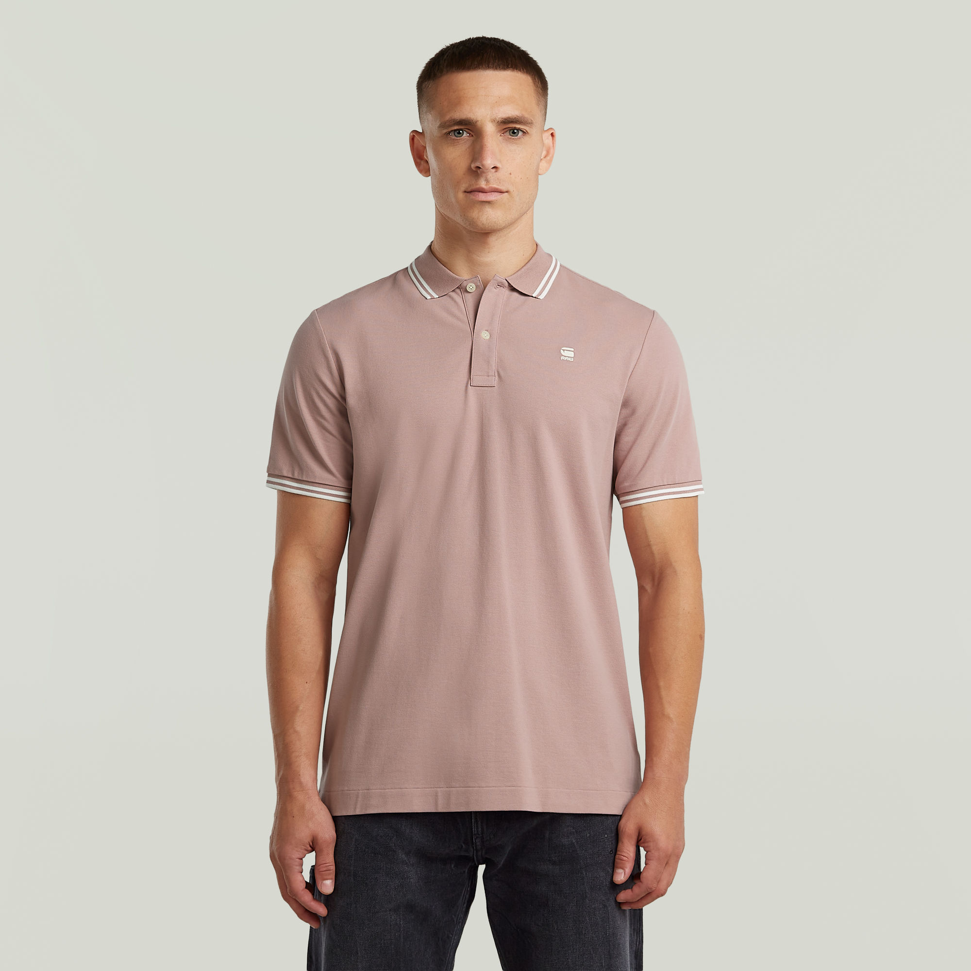 G-Star RAW Dunda Slim Stripe Polo - Roze - Heren