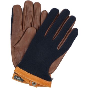 Hestra Handschoenen  Handschoen Wool Tricot Leer Navy Chocolate