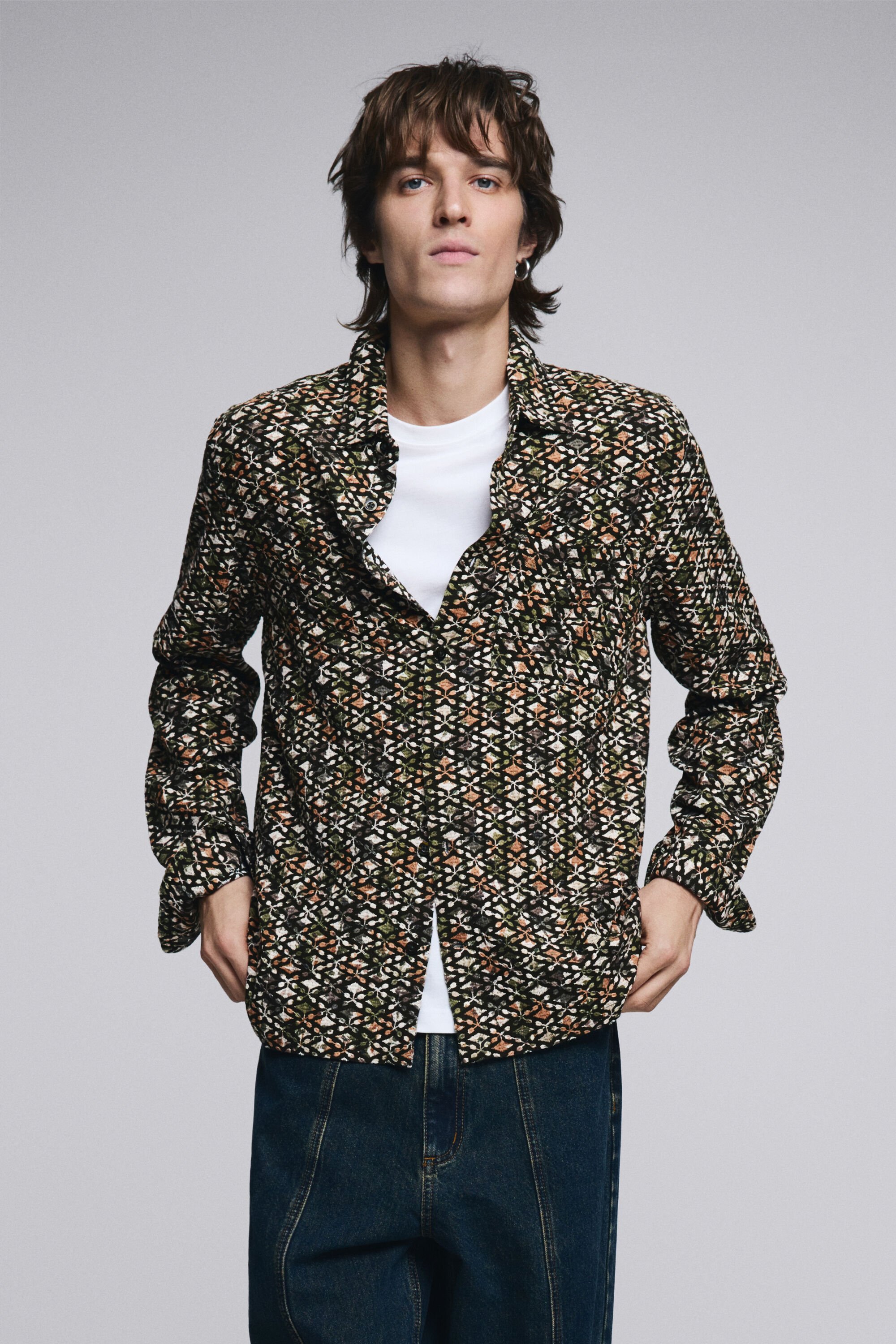 Desigual Jacquard herenoverhemd - GREEN