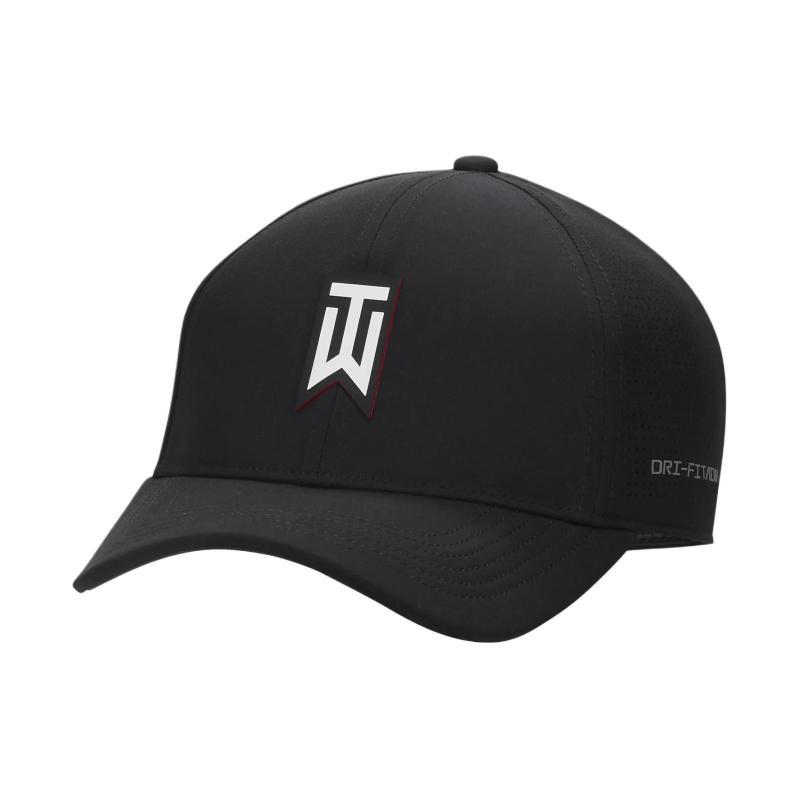 Nike Dri-FIT Tiger Woods Structured Adv Club Golf Hat Black Casual FB6454010 S/M zwart