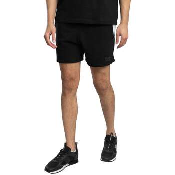 Emporio Armani EA7 Korte Broek  Lijnen Logo Sweat Shorts