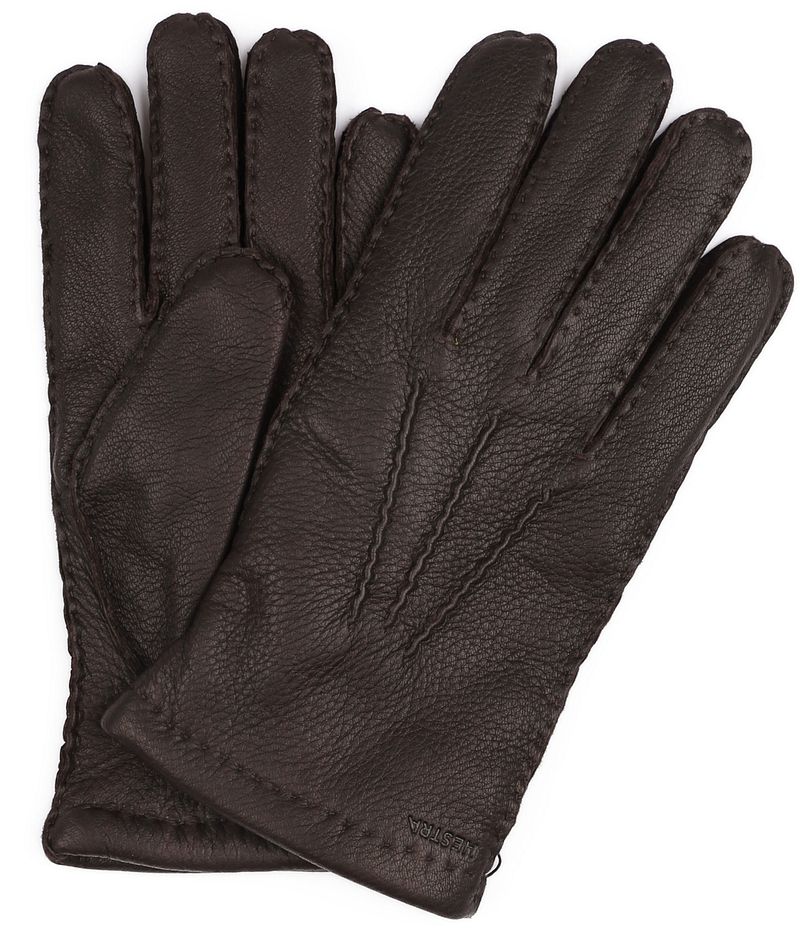 Hestra Handschoen Matthew Leer Donkerbruin