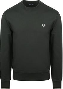 Fred Perry Sweater Logo Donkergroen