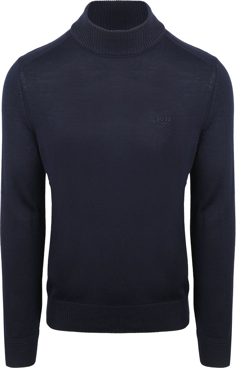 Boss Turtleneck Trui Avac Wool Blend Navy