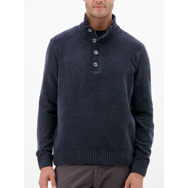 Lerros Gebreide trui Chenille-pullover met Troyer-kraag