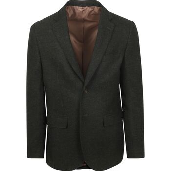 Suitable Blazer  Colbert Herringbone Merinowol Donkergroen
