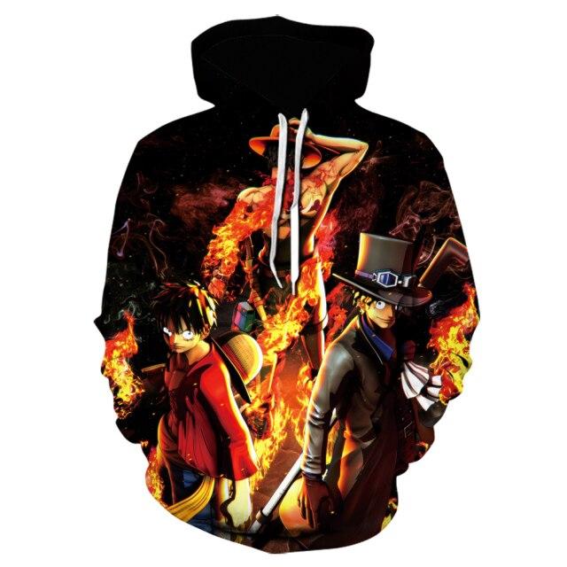 KIDneed Japan Anime Hoodie Een Stuk Luffy 3d Gedrukt Hoodies Harajuku Stijl Jas Cartoon Hoge Kwaliteit Sweatshirt Tieners Trainingspakken XL