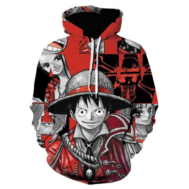KIDneed Japan Anime Hoodie Een Stuk Luffy 3d Gedrukt Hoodies Harajuku Stijl Jas Cartoon Hoge Kwaliteit Sweatshirt Tieners Trainingspakken S