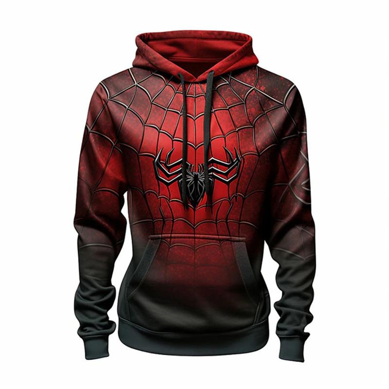 HerSight Herfstmode Sweatshirts voor heren 3D-print Spinnenpatroon Vrijetijdskleding Cosplay Oversized Hoodie Hiphop Trend Harajuku Streetwear L