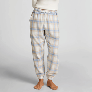 Hunkem&ouml;ller Flannel Twill Check pyjamabroek, blauw