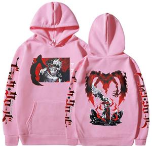 TENJINGE Trendy Japanse Anime Black Clover Hoodie Asta Dubbelzijdig Grafische Sweatshirts Harajuku Vintage mannen Casual Oversized Hoodies Koppels M