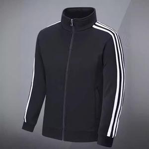 TopSky Groot Casual Drie-Strepen Sweatshirt - Opstaande Kraag Effen Jas voor Lente en Herfst 5XL zwart