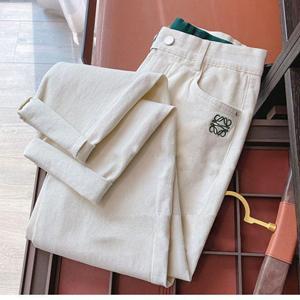 HerSight Spring Autumn Beige Elastic Slim High Waisted Jeans Trousers for Women Ankle Length Straight Tube Elastic Waist Denim Pants for Casual Wear 2XL beige