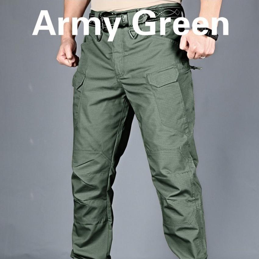 RC LADY Tactische overalls voor heren Casual broeken Police Combat Multi-pocket waterdichte broek Mannelijke militaire broek Outdoor wandelbroeken Grote maten S-4XL XL legergroene kleur