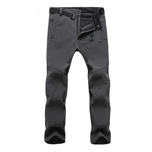 RC SHOES Heren winter outdoor waterdichte wandelbroek kamperen klimmen vissen skiën fleece warme broek 2XL grijs