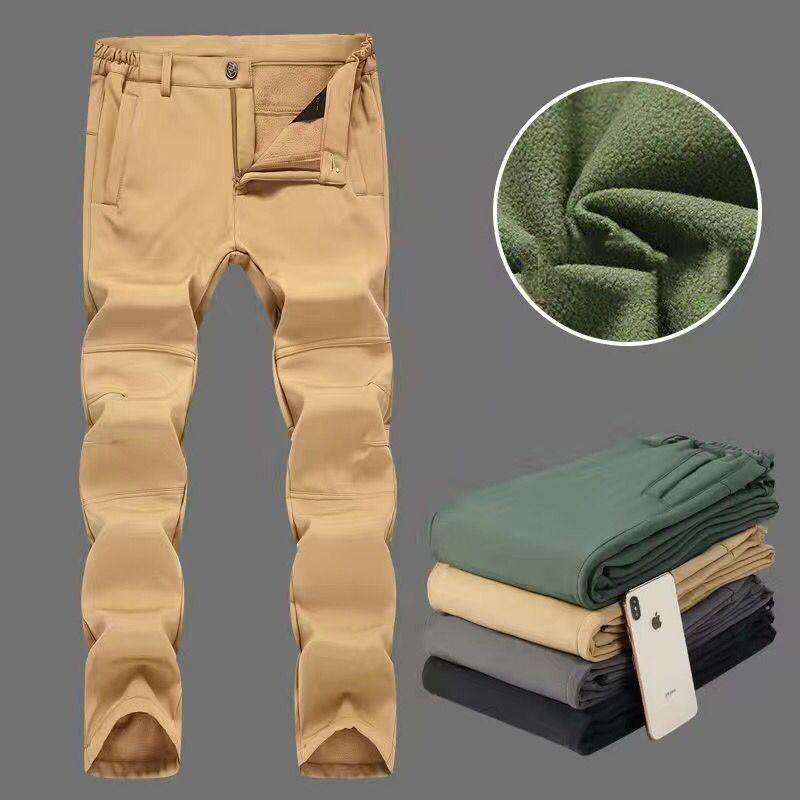 Cozyoutfit Heren Trekking Herfst/Winter Winter Fleece Klimmen Lange Broek Warme Broek Grote Maat S-4XL 2XL kaki