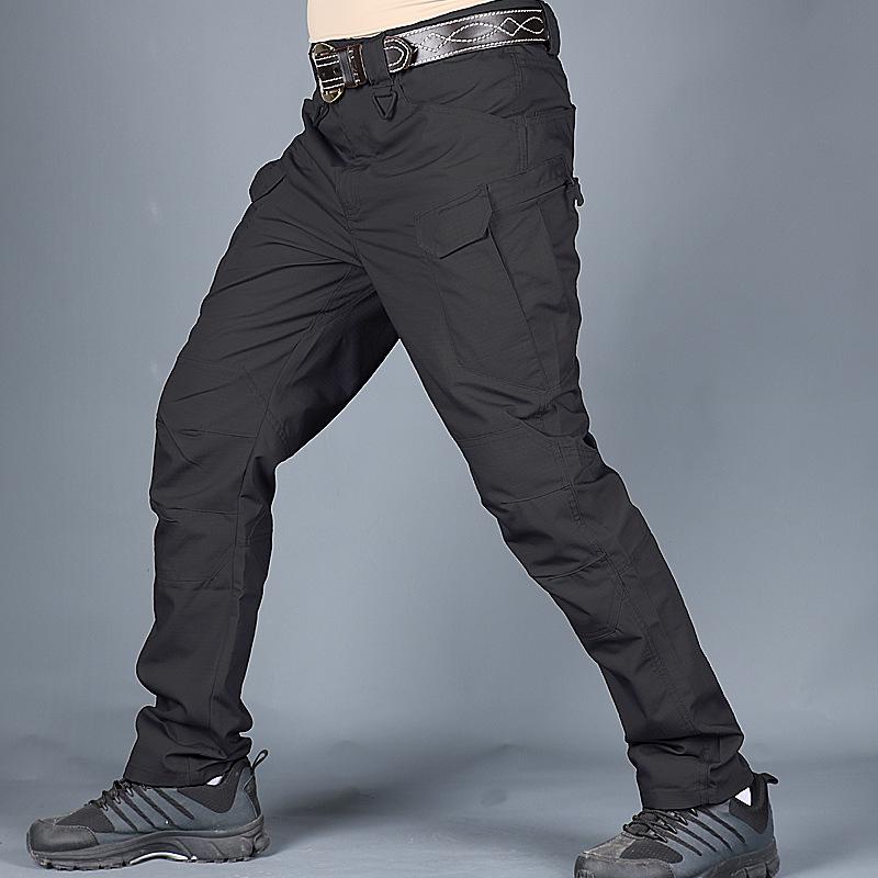 Cozyoutfit Nieuwe heren casual waterdichte outdoor trekking tactische broek Multi-pocket ademende werkbroek cargobroek militaire legerbroek plus maat 2XL zwart