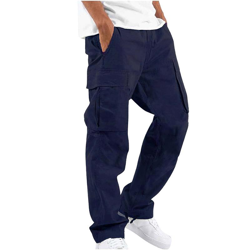 Seventy-two change clothing Heren Cargo Broeken Multi-Pocket Linten Sweatpants Streetwear Casual Heren Broeken Broeken 5XL marineblauwe kleur