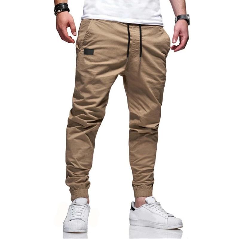 BLUEE Mode Heren Casual Sport Multi-Pocket Casual Broek, Rechte Casual Cargobroek voor Dagelijks Gebruik Heren Broek Tactische Broek Joggingbroek M kaki