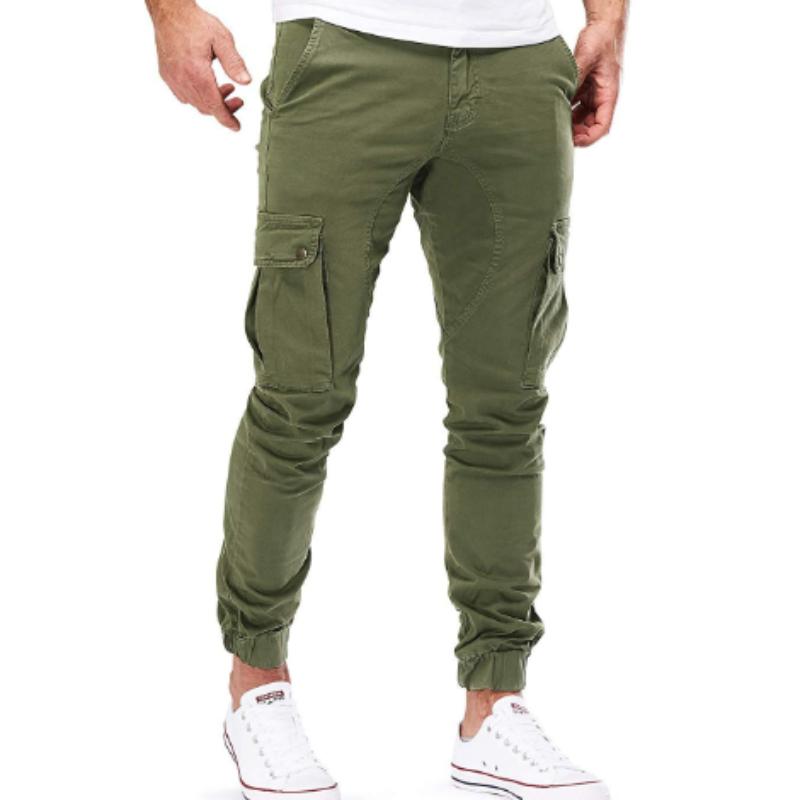 Marll Heren Broek Tactische Broek Joggers Broek Heren Broek Effen Kleur Meerdere Zakken Rechte Casual Cargo Broek voor Dagelijks Gebruik M legergroene kleur