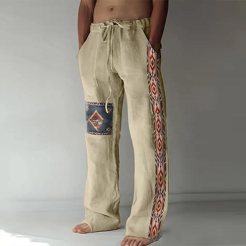 Womennn Heren Losse Casual Effen Broek Magische Patronen Bedrukt Rechte Broek XL bruin