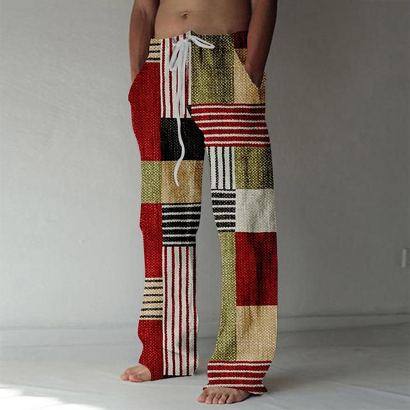 Womennn Heren Losse Casual Effen Broek Gunpey-Omgekeerd Bedrukte Rechte Broek 8XL bruin