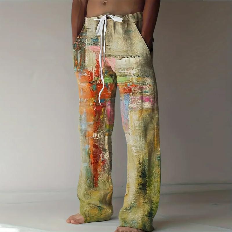 Womennn Heren Losse Casual Effen Broek Gunpey-Omgekeerd Bedrukte Rechte Broek 2XL groen