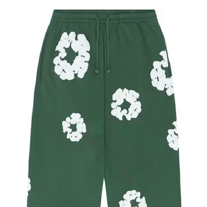 YoungGirl Y2K hiphop streetwear casual modetrend schuim bedrukte losse broek M donkergroene kleur