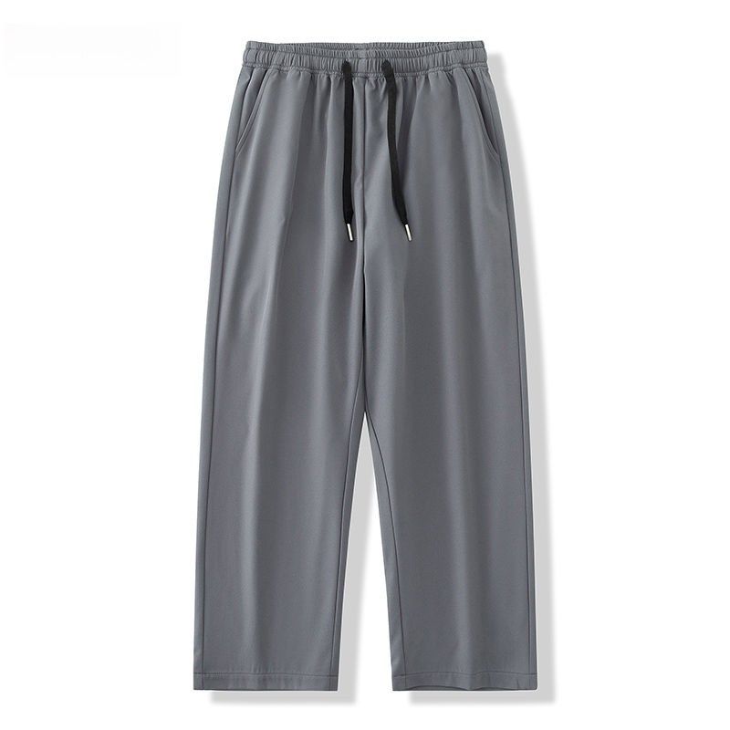 WTEMPO Zomer IJszijde Broek Heren Dunne Rechte Trekkoord Pakbroek Losse Ademende Sneldrogende Casual Broek 5XL