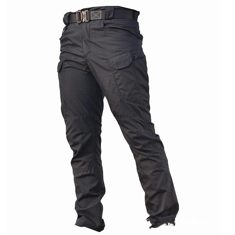 SZWBB-001 Heren Combat Outdoor Sports Trekkingbroeken Tactische militaire joggingbroeken Vechten Multi-pocket broek IX9 City Tactische cargobroek XL zwart