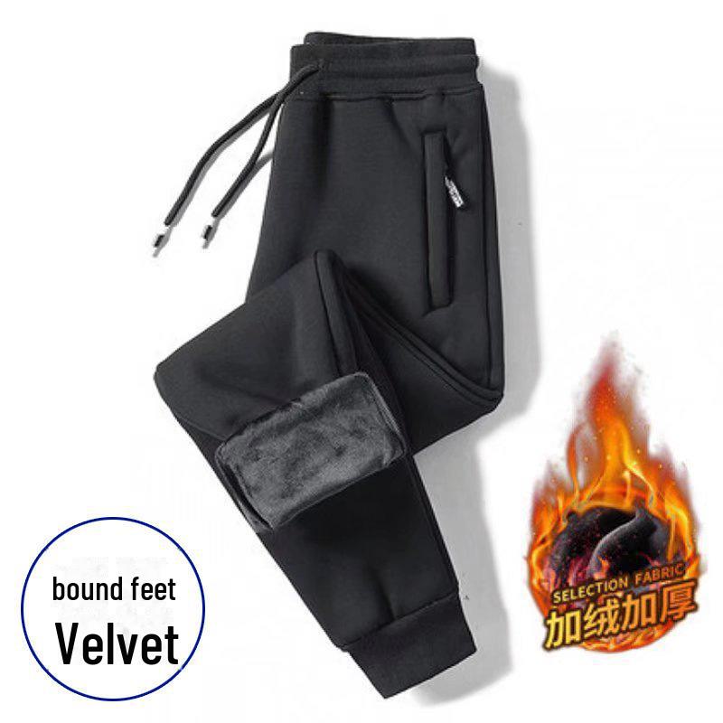 PulseTrade Heren Warme Fleece Joggingbroek - Slim Fit, Dik Casual, Rechte Pijp voor Herfst en Winter 5XL [175-190 lbs]