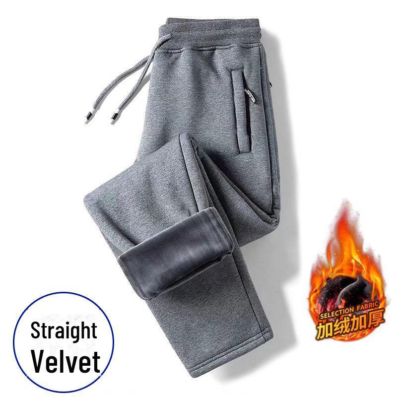 PulseTrade Heren Warme Fleece Joggingbroek - Slim Fit, Dik Casual, Rechte Pijp voor Herfst en Winter 5XL [175-190 lbs]