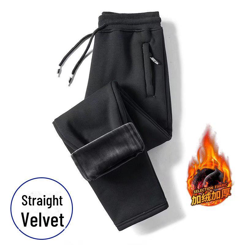 PulseTrade Heren Warme Fleece Joggingbroek - Slim Fit, Dik Casual, Rechte Pijp voor Herfst en Winter 5XL [175-190 lbs]